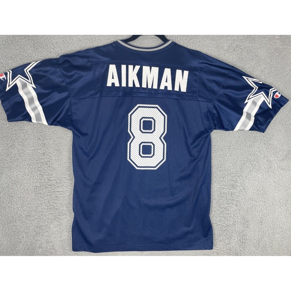 VTG Champion Authentic Jersey Troy Aikman #8 Dallas Cowboys Mens 44 Large Blue